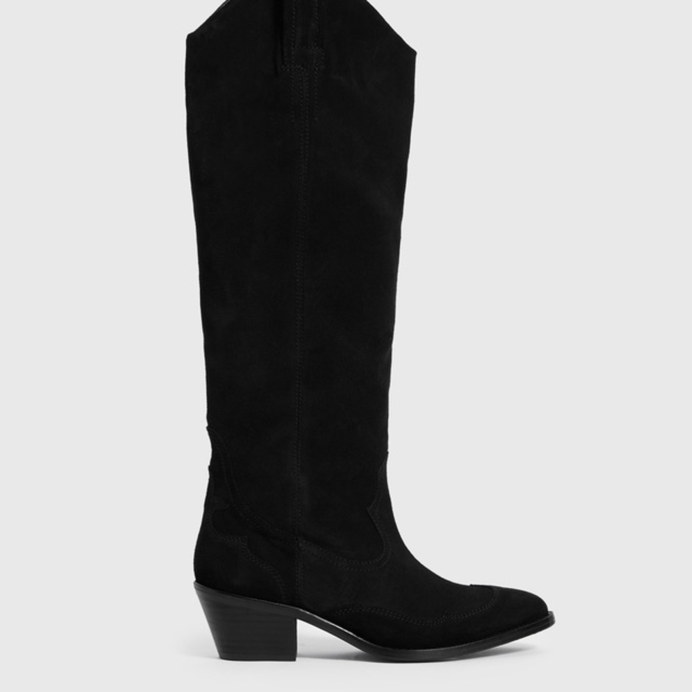 All Saints Valero Suede Knee Boots Size 39